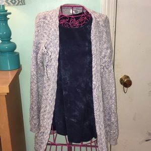 Purple and white cardigan